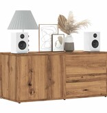 vidaXL Tv-meubel 80x34x35,5 cm bewerkt hout artisanaal eikenkleur