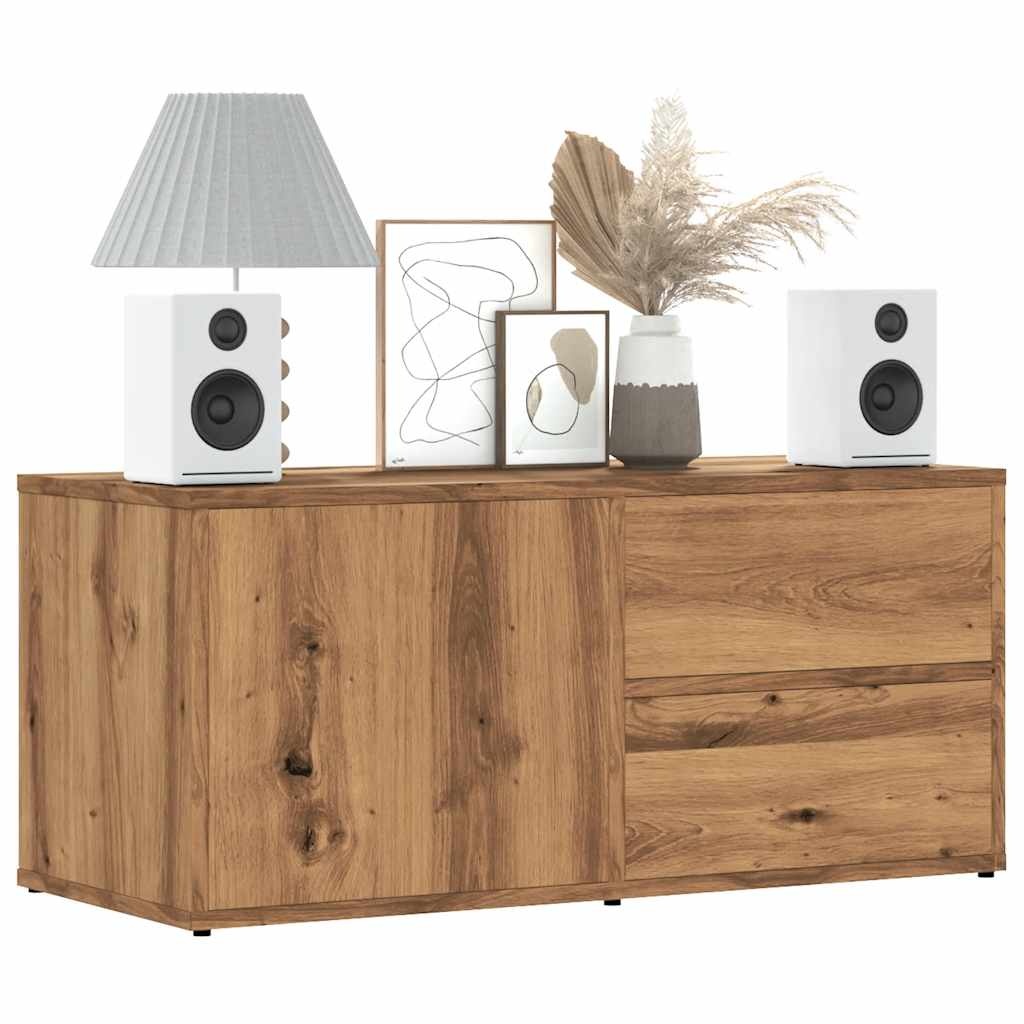 vidaXL Tv-meubel 80x34x35,5 cm bewerkt hout artisanaal eikenkleur