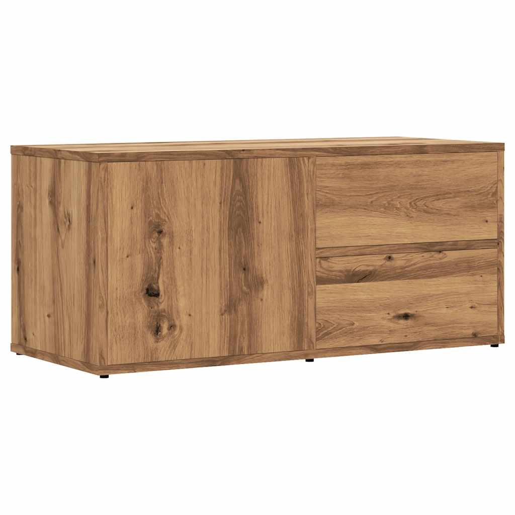 vidaXL Tv-meubel 80x34x35,5 cm bewerkt hout artisanaal eikenkleur