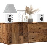 vidaXL Tv-meubel 80x34x35,5 cm bewerkt hout oud houtkleurig