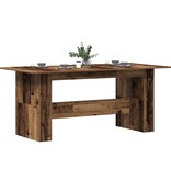 vidaXL Eettafel 180x90x76 cm bewerkt hout oud houtkleurig