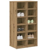 vidaXL Schoenenrek 54x34x100,5 cm bewerkt hout artisanaal eikenkleur