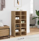vidaXL Schoenenrek 54x34x100,5 cm bewerkt hout artisanaal eikenkleur