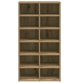 vidaXL Schoenenrek 54x34x100,5 cm bewerkt hout artisanaal eikenkleur