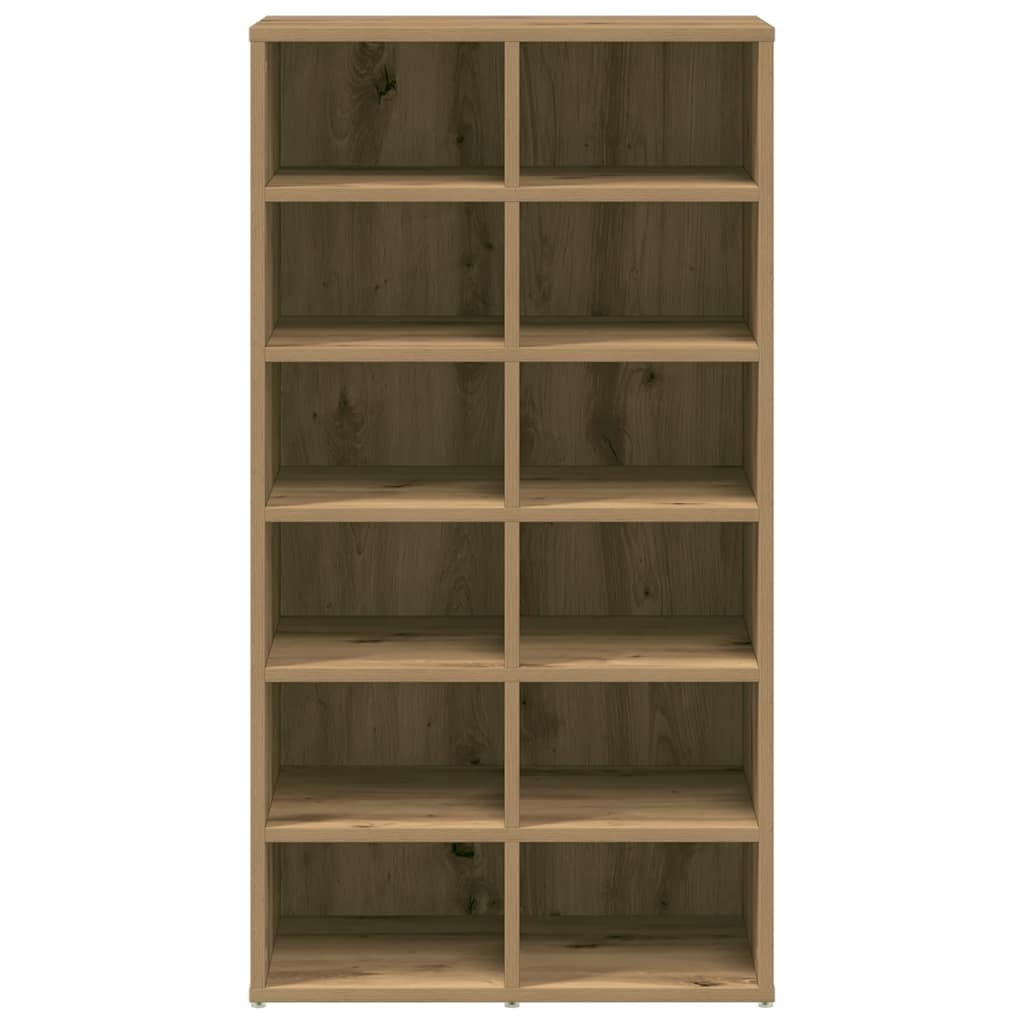 vidaXL Schoenenrek 54x34x100,5 cm bewerkt hout artisanaal eikenkleur