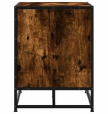 vidaXL Schoenenbank 80x40x53,5 cm bewerkt hout en metaal gerookt eiken