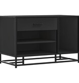 vidaXL Schoenenbank 80x40x53,5 cm bewerkt hout en metaal zwart