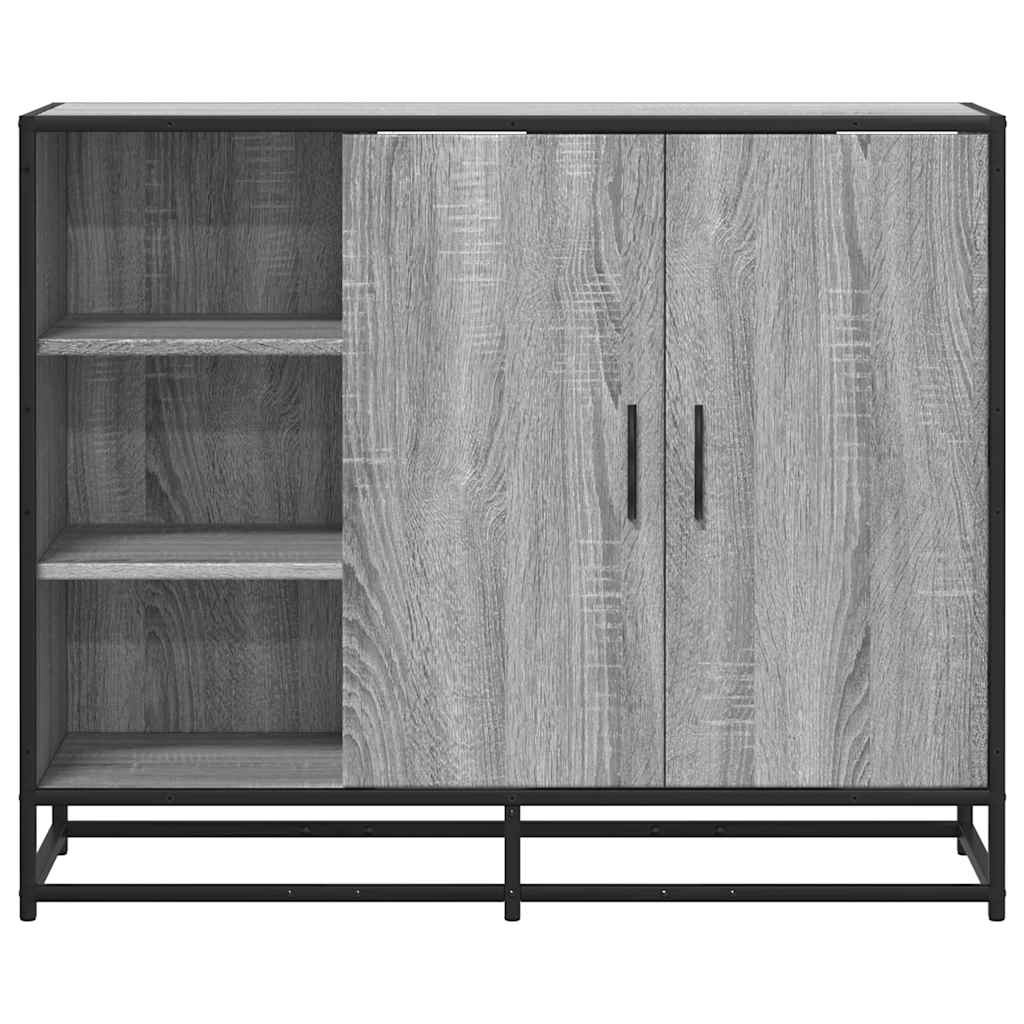 vidaXL Dressoir 92x35x76 cm bewerkt hout grijs sonoma eikenkleurig