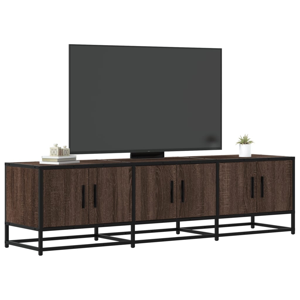 vidaXL Tv-meubel 150x35x41 cm bewerkt hout metaal bruin eikenkleur