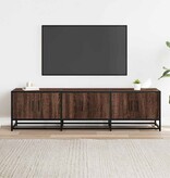 vidaXL Tv-meubel 150x35x41 cm bewerkt hout metaal bruin eikenkleur