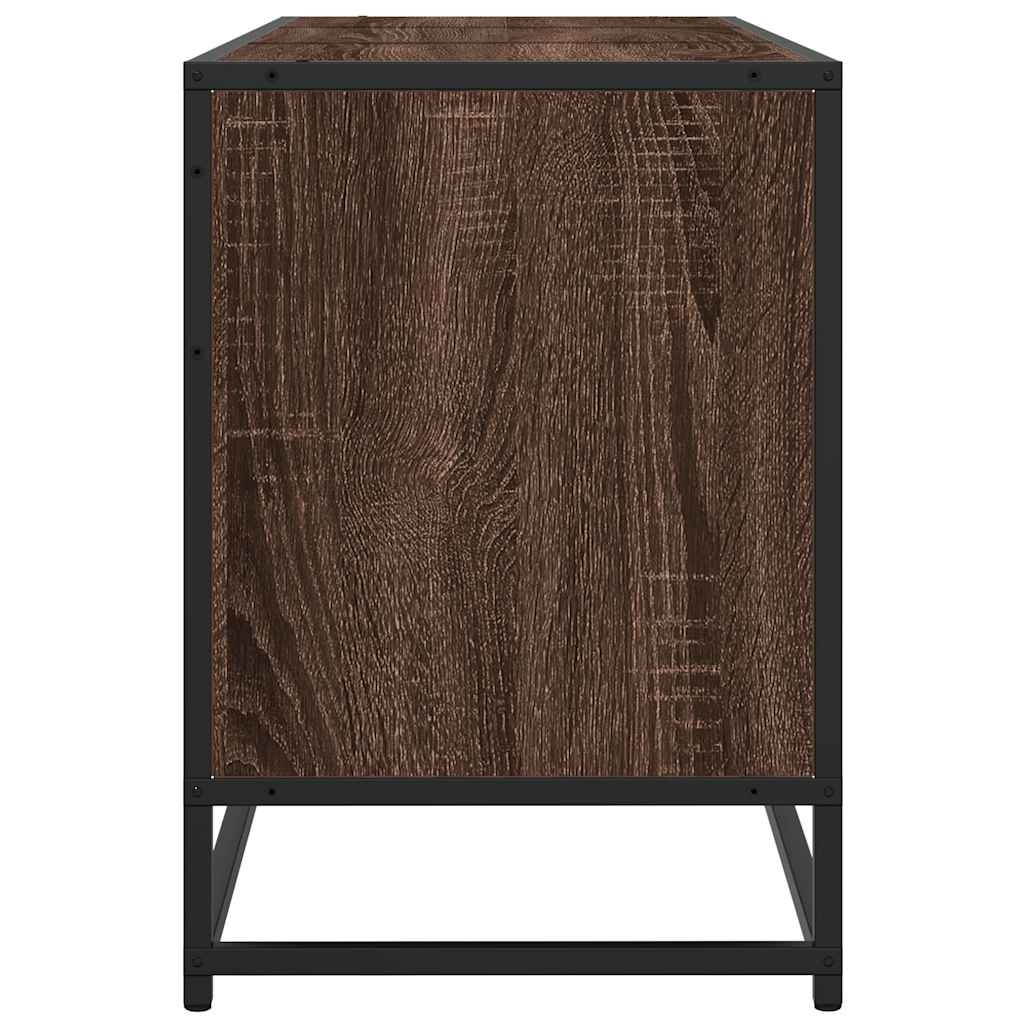 vidaXL Tv-meubel 150x35x41 cm bewerkt hout metaal bruin eikenkleur