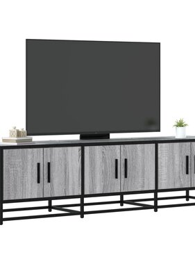 VidaXL Tv-meubel 150x35x41 cm bewerkt hout metaal grijs sonoma eiken