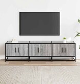 vidaXL Tv-meubel 150x35x41 cm bewerkt hout metaal grijs sonoma eiken