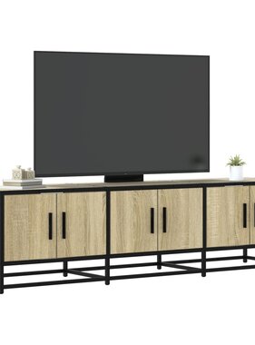 VidaXL Tv-meubel 150x35x41 cm bewerkt hout metaal sonoma eikenkleurig