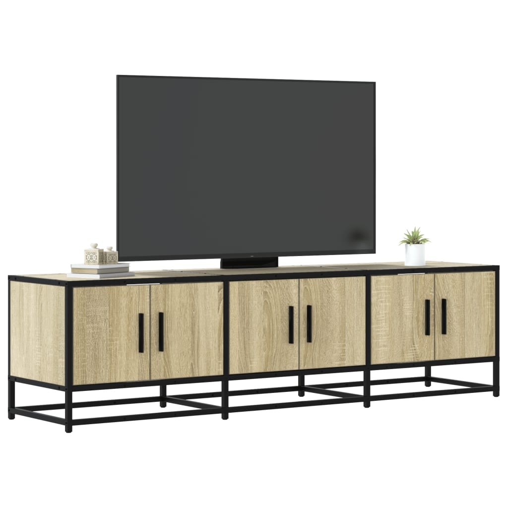 vidaXL Tv-meubel 150x35x41 cm bewerkt hout metaal sonoma eikenkleurig