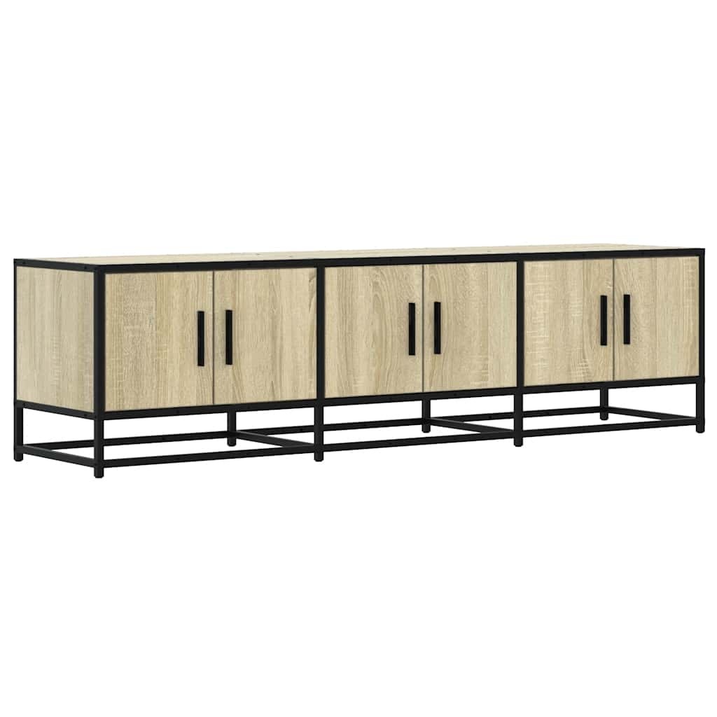 vidaXL Tv-meubel 150x35x41 cm bewerkt hout metaal sonoma eikenkleurig
