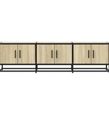 vidaXL Tv-meubel 150x35x41 cm bewerkt hout metaal sonoma eikenkleurig