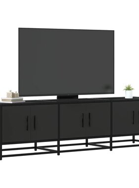 VidaXL Tv-meubel 150x35x41 cm bewerkt hout en metaal zwart