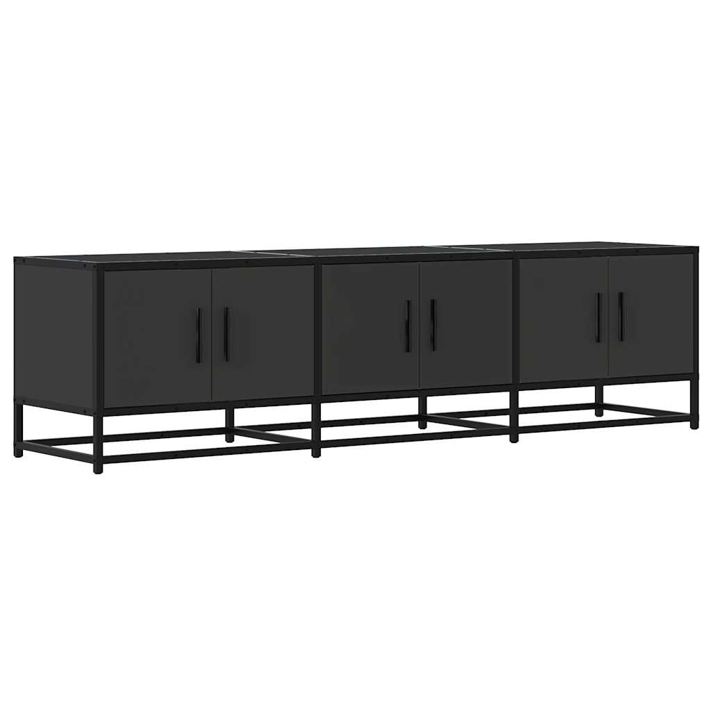 vidaXL Tv-meubel 150x35x41 cm bewerkt hout en metaal zwart