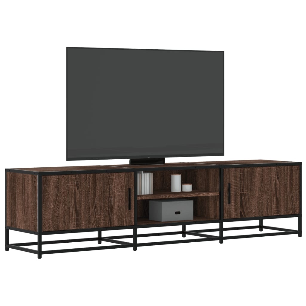 vidaXL Tv-meubel 160x35x41 cm bewerkt hout metaal bruin eikenkleur