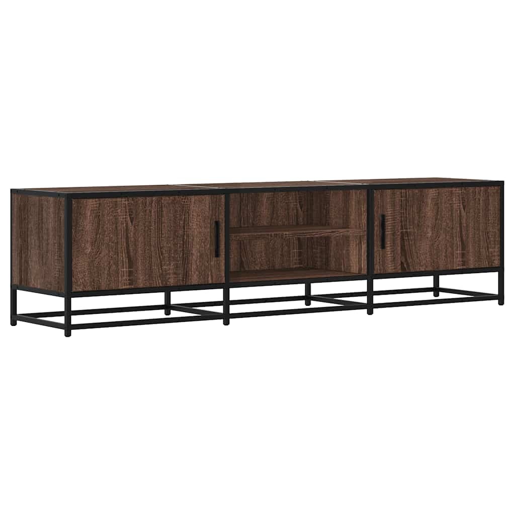 vidaXL Tv-meubel 160x35x41 cm bewerkt hout metaal bruin eikenkleur