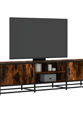 VidaXL Tv-meubel 160x35x41 cm bewerkt hout metaal gerookt eikenkleur