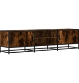 vidaXL Tv-meubel 160x35x41 cm bewerkt hout metaal gerookt eikenkleur