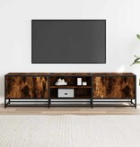 vidaXL Tv-meubel 160x35x41 cm bewerkt hout metaal gerookt eikenkleur