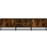 vidaXL Tv-meubel 160x35x41 cm bewerkt hout metaal gerookt eikenkleur