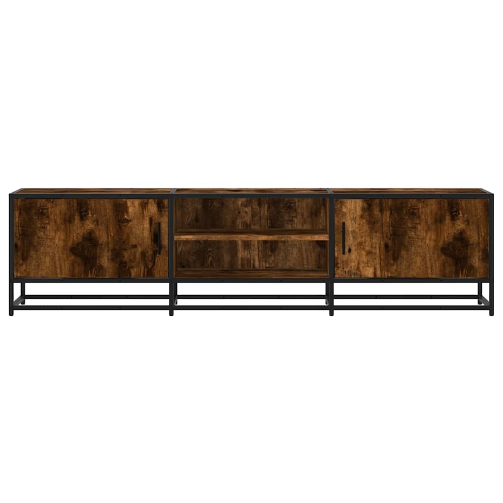 vidaXL Tv-meubel 160x35x41 cm bewerkt hout metaal gerookt eikenkleur