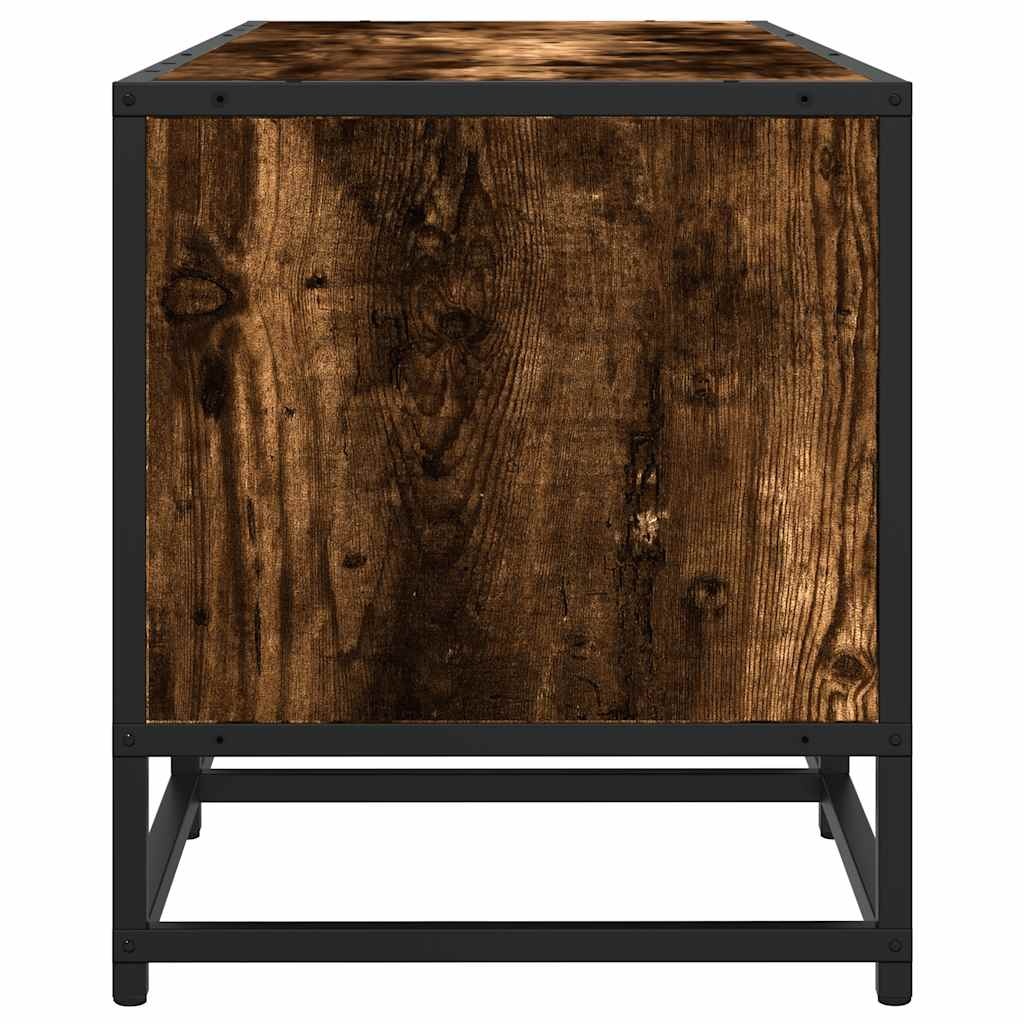 vidaXL Tv-meubel 160x35x41 cm bewerkt hout metaal gerookt eikenkleur