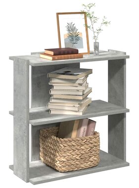 VidaXL Boekenkast 3-laags 60x30x60 cm bewerkt hout betongrijs