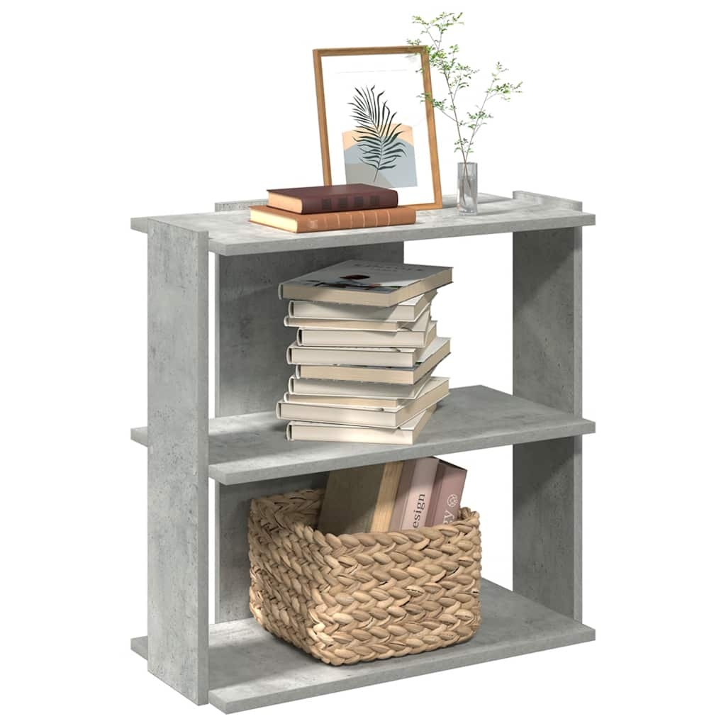 vidaXL Boekenkast 3-laags 60x30x60 cm bewerkt hout betongrijs