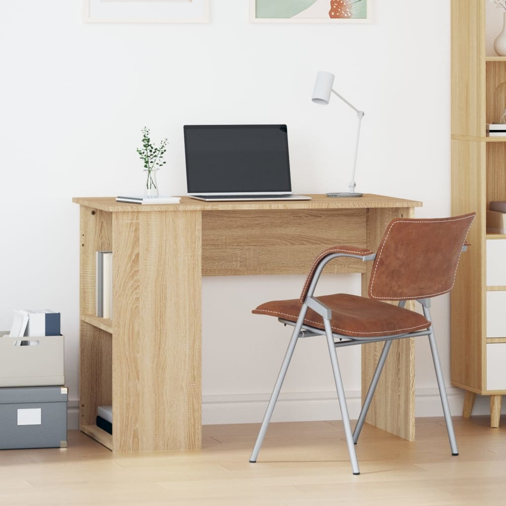 vidaXL Bureau 100x55x75 cm bewerkt hout sonoma eikenkleurig
