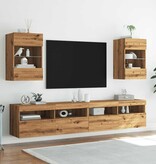 vidaXL Tv-wandmeubels met LED 2 st 40x30x60,5 cm artisanaal eikenkleur