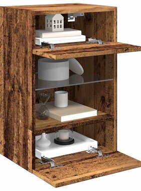 VidaXL Tv-wandmeubels met LED 2 st 40x30x60,5 cm oud houtkleurig