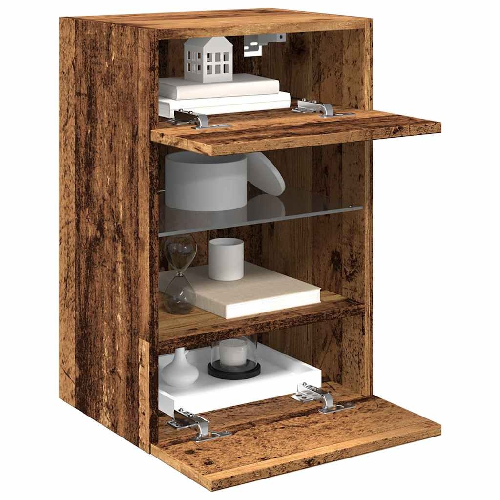 vidaXL Tv-wandmeubels met LED 2 st 40x30x60,5 cm oud houtkleurig