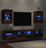 vidaXL Tv-wandmeubels met LED 2 st 40x30x60,5 cm oud houtkleurig