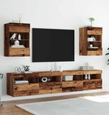 vidaXL Tv-wandmeubels met LED 2 st 40x30x60,5 cm oud houtkleurig