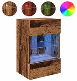 vidaXL Tv-wandmeubels met LED 2 st 40x30x60,5 cm oud houtkleurig