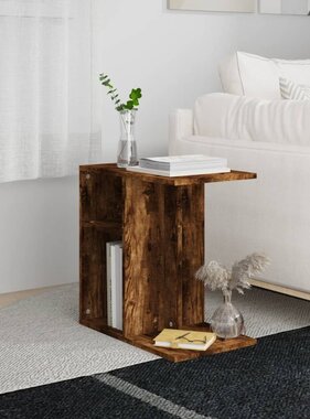 VidaXL Bijzettafel 50x30x50 cm bewerkt hout gerookt eikenkleurig