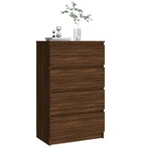 vidaXL Dressoir 60x35x98,5 cm bewerkt hout bruin eikenkleur