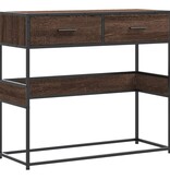 vidaXL Wandtafel 90x35x80 cm bewerkt hout bruin eikenkleur