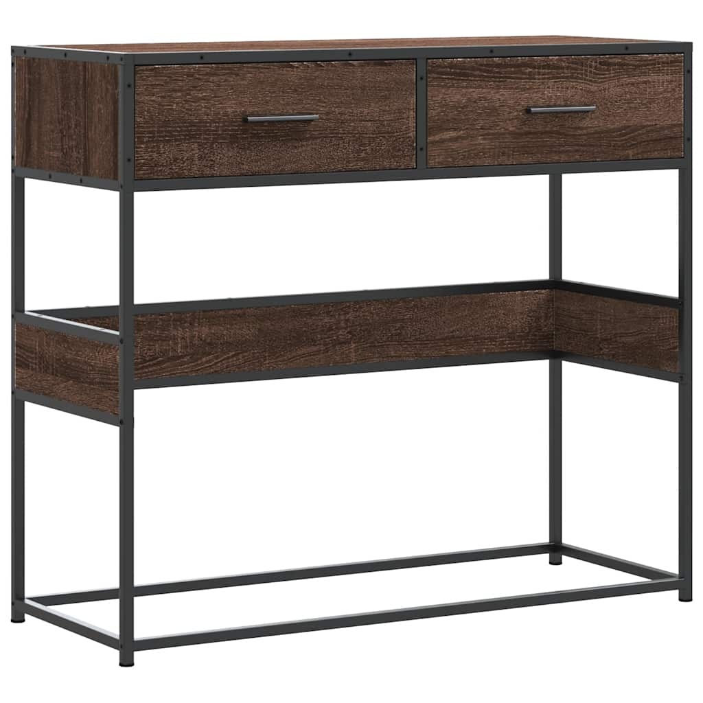 vidaXL Wandtafel 90x35x80 cm bewerkt hout bruin eikenkleur