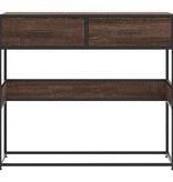 vidaXL Wandtafel 90x35x80 cm bewerkt hout bruin eikenkleur