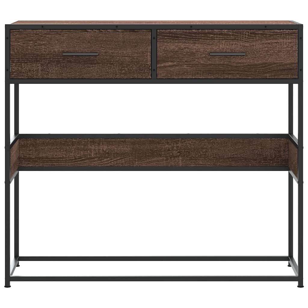vidaXL Wandtafel 90x35x80 cm bewerkt hout bruin eikenkleur