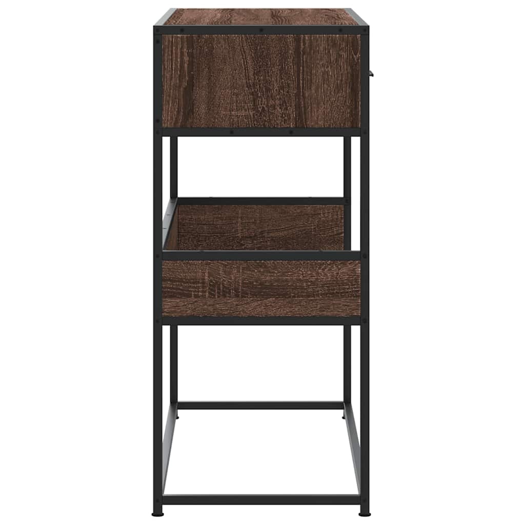 vidaXL Wandtafel 90x35x80 cm bewerkt hout bruin eikenkleur