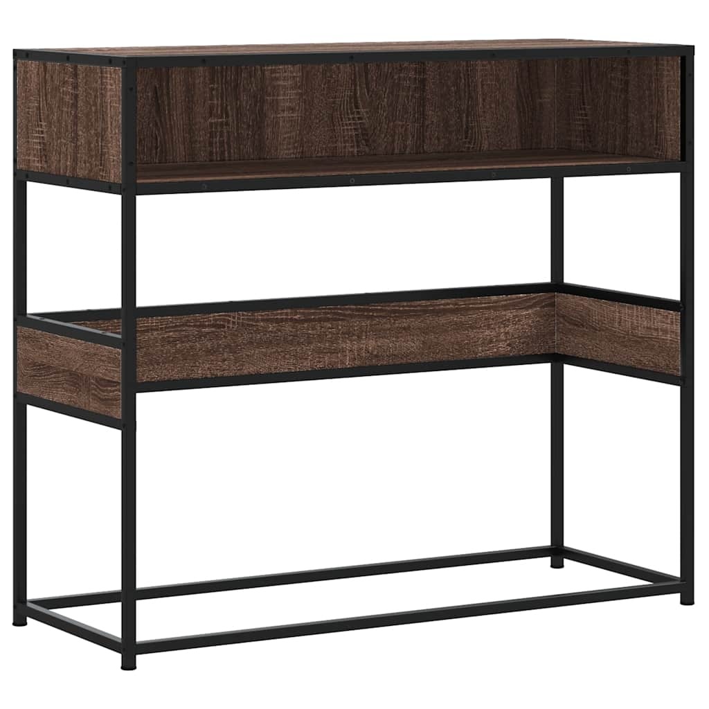 vidaXL Wandtafel 90x35x80 cm bewerkt hout bruin eikenkleur