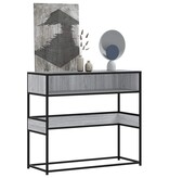 vidaXL Wandtafel 90x35x80 cm bewerkt hout grijs sonoma eikenkleurig