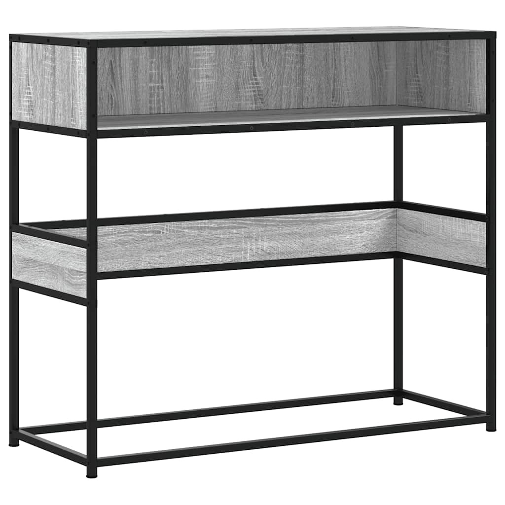 vidaXL Wandtafel 90x35x80 cm bewerkt hout grijs sonoma eikenkleurig